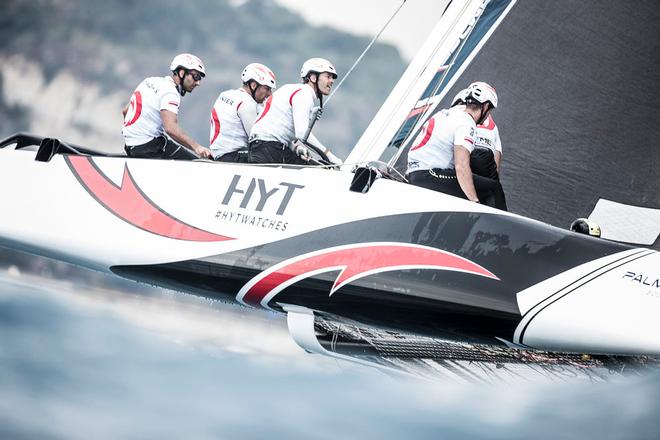 Alinghi’s hopes of a podium finish were quashed when they finished seventh in the final race, forcing the Swiss syndicate to settle for fourth place. - Extreme Sailing Series © Lloyd Images http://lloydimagesgallery.photoshelter.com/